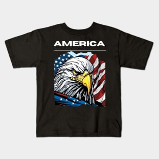 America flags with eagle graphic design Kids T-Shirt